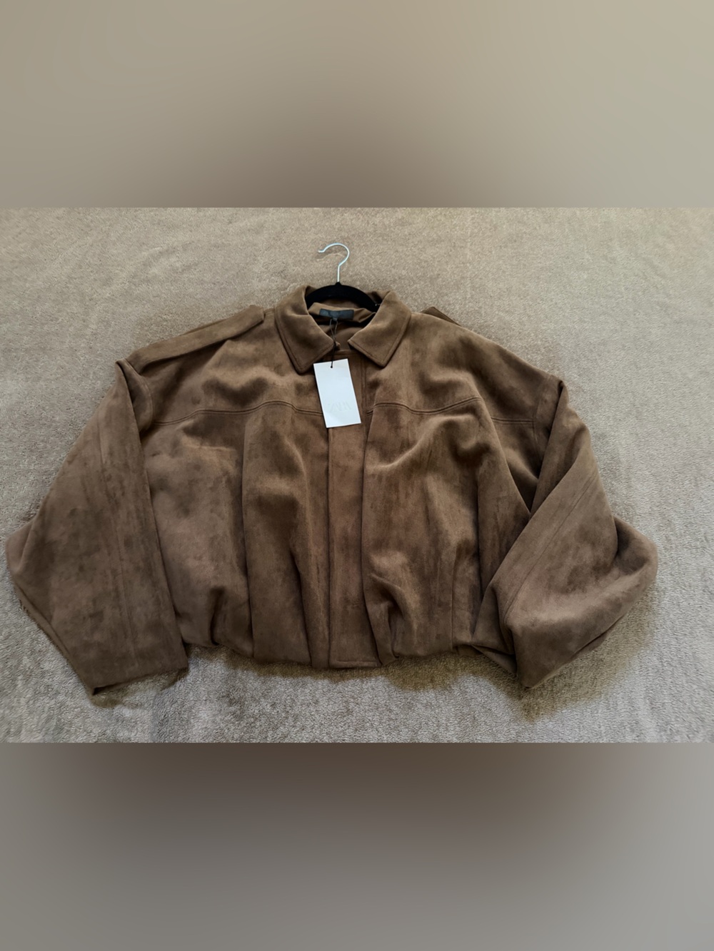 NWT Brown Suede-Look Bomber Jacket